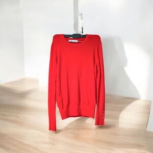 Zara Vibrant Red Crew Neck Sweater